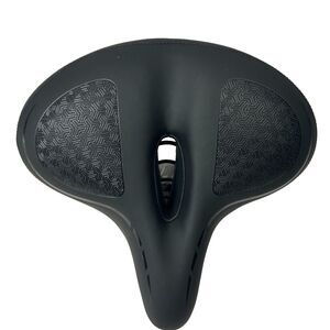 Wide Comfort Bicycle Seat Saddle Black Spring Suspension Center Cutout Universal
